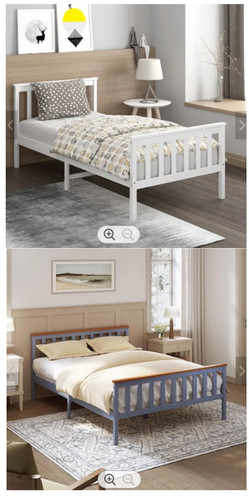 Wooden bed frame pine - wooden, single