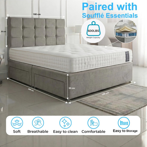 Luxury grey fabric divan - luxury, bed