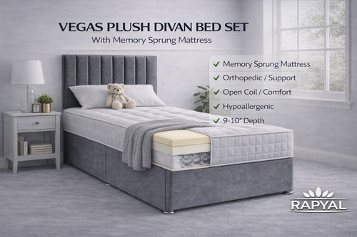Single divan bed - bed, 3ft