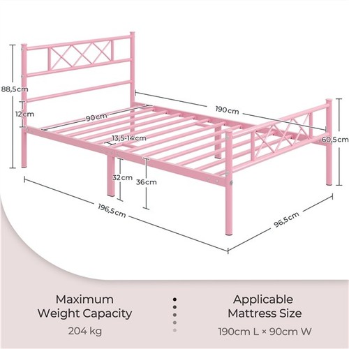 Single metal bed frame - single,
