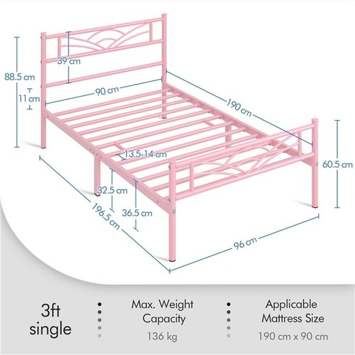 3ft single bed frame - 3ft, mattress