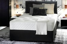 NEW BLACK LEATHER DIVAN BED +